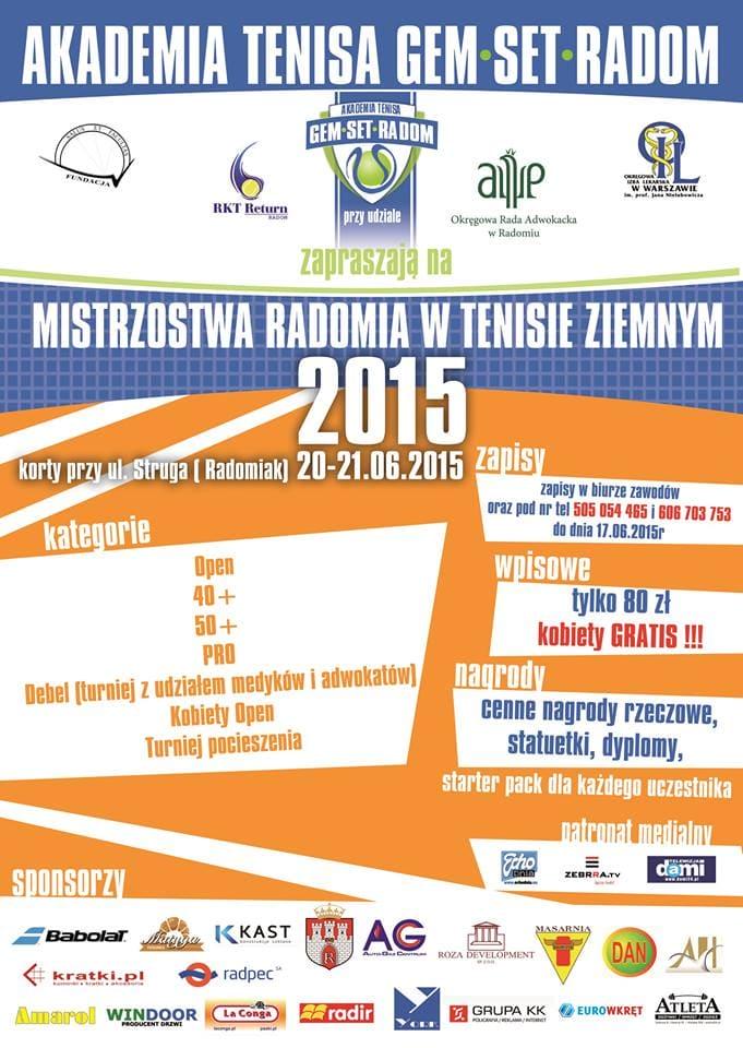 AG Centrum sponsorem Mistrzostw Radomia w Tenisie Ziemnym 2015